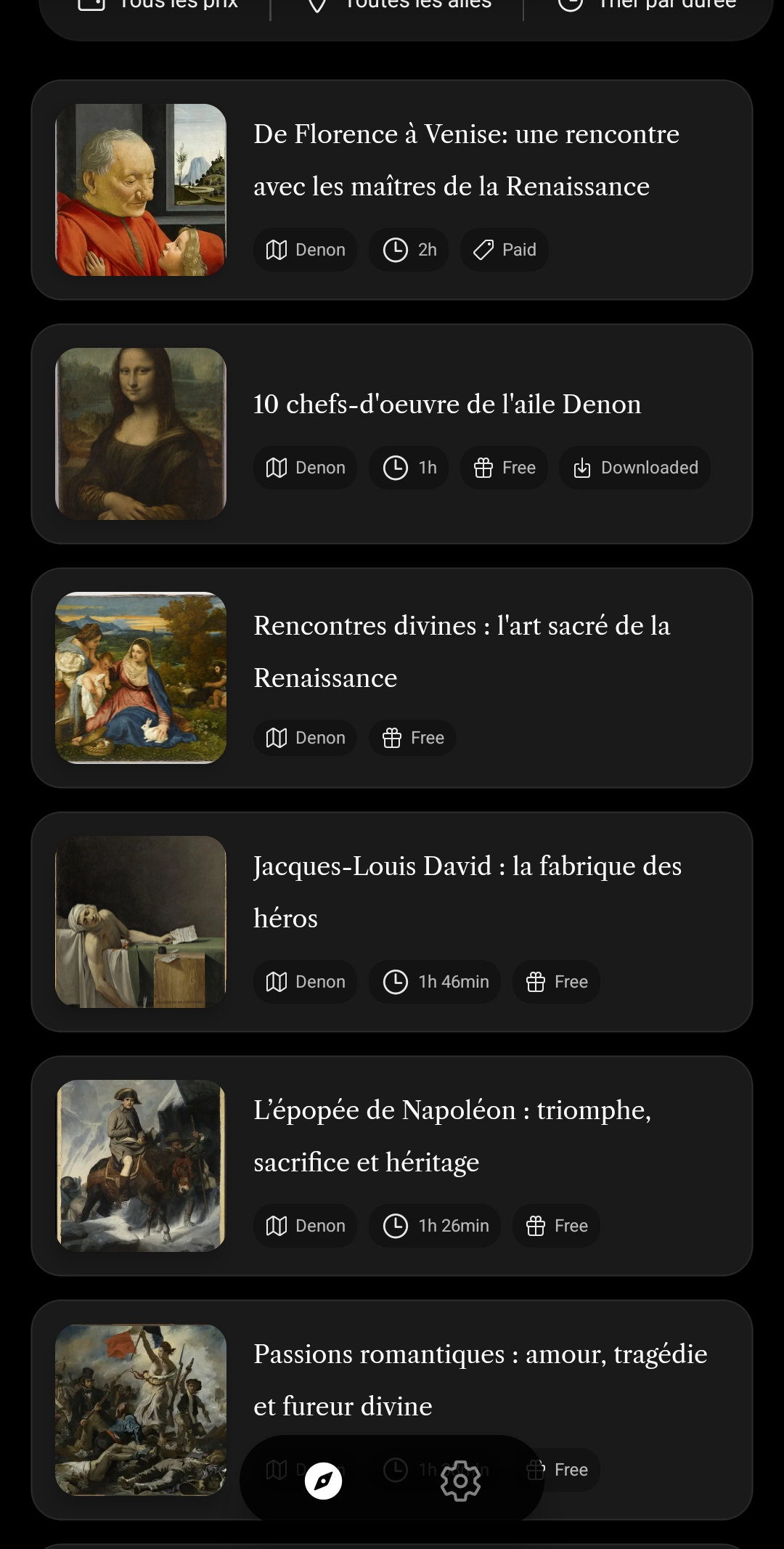 Réglages hors ligne