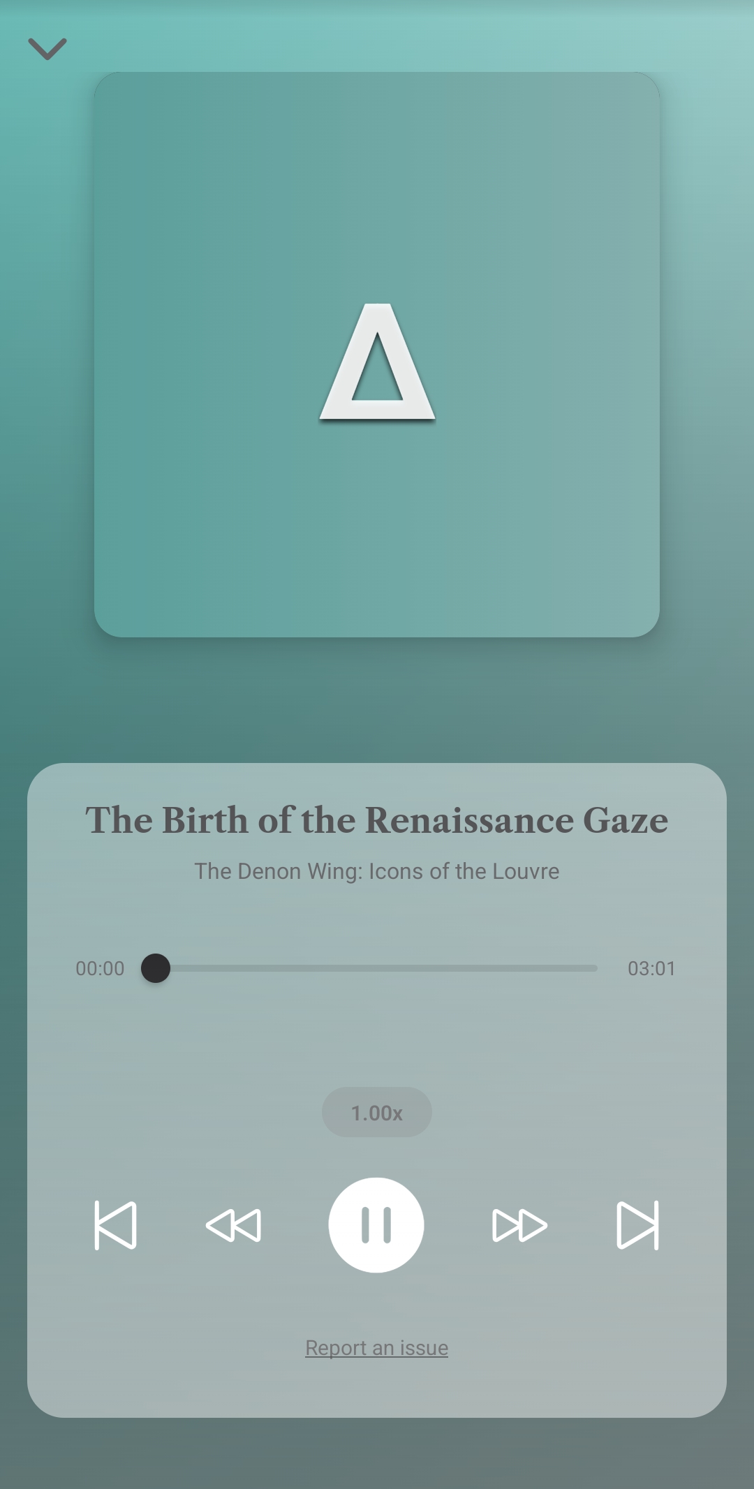 Transition track that links two artworks within the narrative